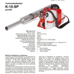 K-10-SP Datos Técnicos