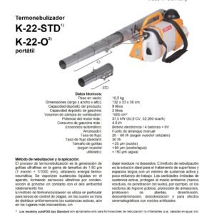 Datos tecnicos K-22-STD