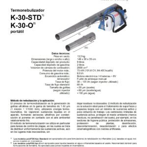 Datos tecnicos K-30-STD