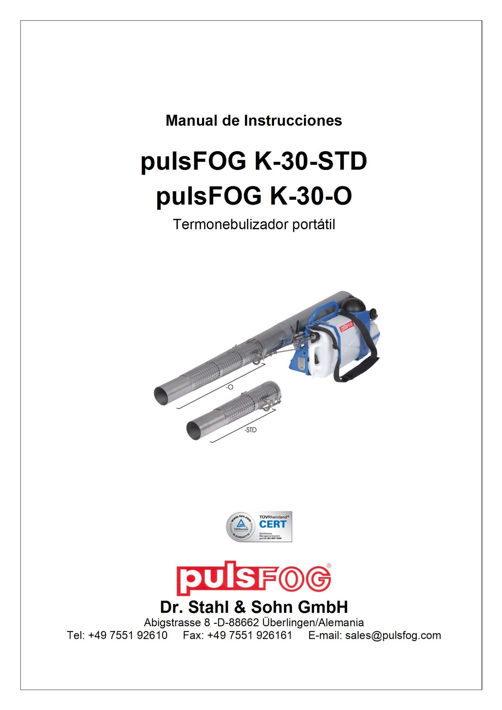 Manual de instrucciones modelos K-30-O